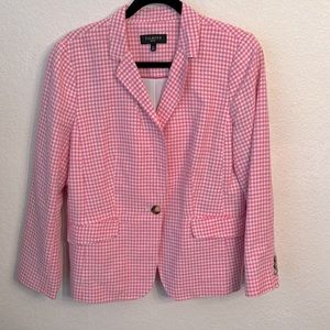 Spring Talbots pink and white jacket. Size 14P